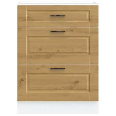 Keuken onderkast Porto bewerkt hout artisanaal eikenkleur