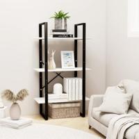 VidaXL Opbergrek 60x30x105 cm massief grenenhout wit - thumbnail