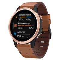 Voor Garmin Fenix 6S 20mm lederen stalen gesp horlogeband - thumbnail