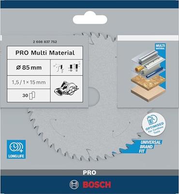Bosch Accessoires Cirkelzaagblad St Multi Mat 85X15X1.5/1.0X30T - 2608837752 Bosch Accessoires Cirkelzaagblad St Multi Mat 85X15X1.5/1.0X30T - 2608837752