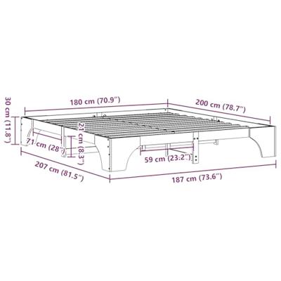 Bedframe Wit 180 x 200 cm Massief grenenhout Bedframe Wit 180 x 200 cm Massief grenenhout
