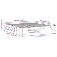 Bedframe Wit 180 x 200 cm Massief grenenhout - thumbnail