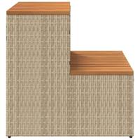 Hottub-opstap 50x50x50,5cm poly rattan&massief acaciahout beige - thumbnail
