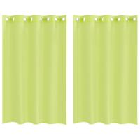 Gordijnen voile met doorvoertules 2 st 140x175 cm appelgroen - thumbnail
