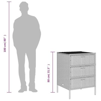 Tuinkast 55x59x80 cm poly rattan beige