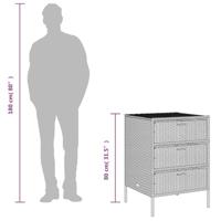 Tuinkast 55x59x80 cm poly rattan beige - thumbnail
