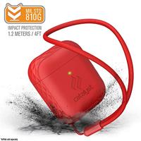 Catalyst Lanyard Case voor AirPods 1 en 2 - Siliconen hoes voor AirPods-case, inclusief koord, hoogglanzende oppervlakteafwerking met extra grip, compatibel met draadloos opladen - Rood - thumbnail