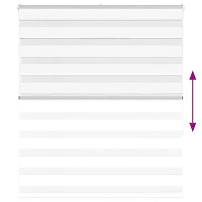 VidaXL Zebra rolgordijn 125x150 cm stofbreedte 120,9cm polyester wit VidaXL Zebra rolgordijn 125x150 cm stofbreedte 120,9cm polyester wit