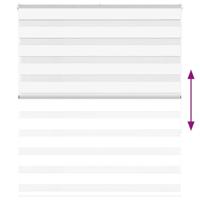 VidaXL Zebra rolgordijn 125x150 cm stofbreedte 120,9cm polyester wit - thumbnail