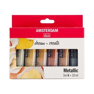 Bruynzeel Amsterdam standard series acrylverf metallic set 20ml, 6dlg.