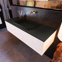 Badkamermeubelset Mondiaz Erin 120 cm met 1 Lade met RIDGE Wastafel Midden Urban Zonder Kraangaten Greeploos Mat Underlayment - thumbnail