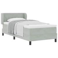Boxspringbed met matras fluweel lichtgrijs 90x190 cm - thumbnail