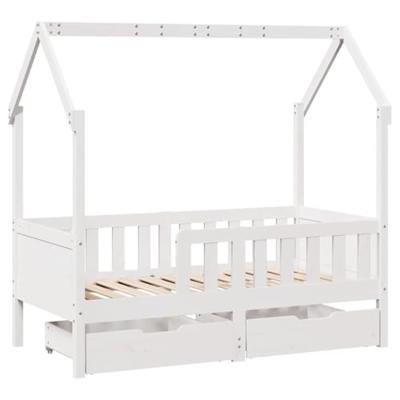 Kinderbedframe met lades 80x170 cm massief grenenhout