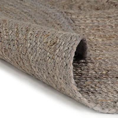 Vloerkleed handgemaakt rond 120 cm jute grijs - thumbnail