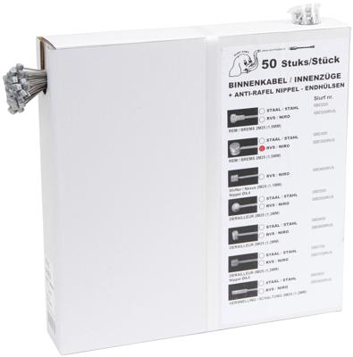 Slurf Binnenkabel RVS Ton nippel (50 stuks)