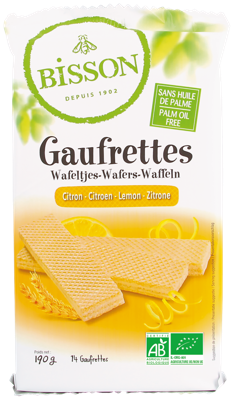 Bisson Citroen wafels gaufrettes bio 190 Gram