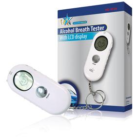 Alcoholtester met LCD display in sleutelhangerformaat met LED-zaklamp