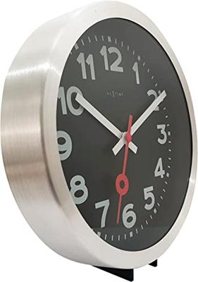 NeXtime NE-3998ARZW Wandklok 'Station' Ø19 Cm, Geborsteld Aluminium Zwart NeXtime NE-3998ARZW Wandklok 'Station' Ø19 Cm, Geborsteld Aluminium Zwart