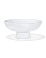 HEMA Schaal op voet Ø23x12cm Bergen glas twist reliëf (transparant) - thumbnail