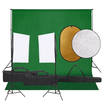 VidaXL Fotostudioset met verlichtingsset, achtergrond en reflector VidaXL Fotostudioset met verlichtingsset, achtergrond en reflector