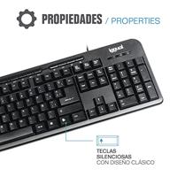 Toetsenbord iggual CK-BASIC-120T QWERTY USB Zwart Spaans Aap (1 Onderdelen) - thumbnail