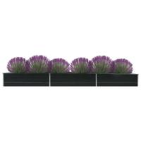 VidaXL Plantenbak verhoogd 480x80x45 cm gegalvaniseerd staal antraciet - thumbnail