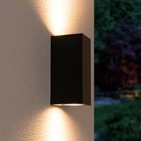 Selma Dimbare LED Wandlamp - 2x GU10 - IP65 - Up & Down Light - Vierkant - Zwart - Voor binnen en buiten - thumbnail
