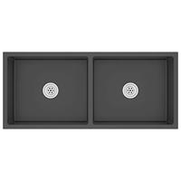 VidaXL Gootsteen handgemaakt roestvrij staal zwart - thumbnail