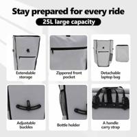 VidaXL Fietstas grijs 34 x 16 x 59 cm polyester - thumbnail