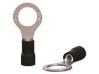 Quadrios 22C455 Ringkabelschoen Dwarsdoorsnede (max.): 4.0 mm² Schachtdiameter: 10.5 mm Deels geïsoleerd Zwart 1 set(s) - thumbnail