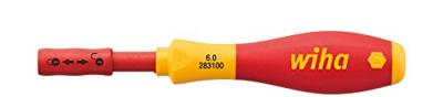 Wiha schroevendraaier met bithouder softfinish electric slimvario (rood/geel)
