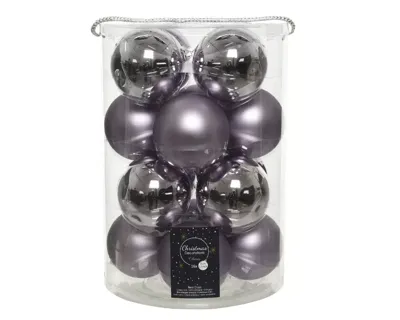 Kerstballen Glas Ø8cm Lila 16st