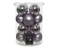 Kerstballen Glas Ø8cm Lila 16st - thumbnail