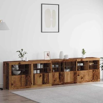 Dressoir Oud hout 283 x 37 x 67 cm Bewerkt hout