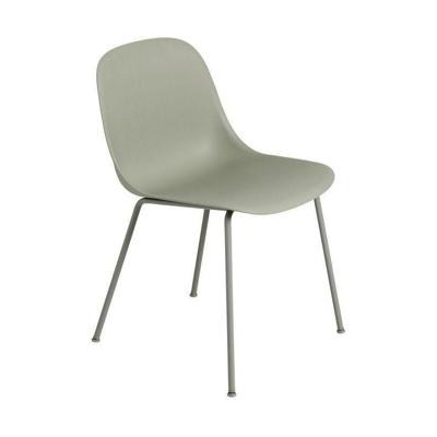 Muuto Fiber Side Chair Stoel, stalen poten Saliegroen Muuto Fiber Side Chair Stoel, stalen poten Saliegroen