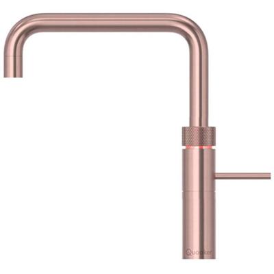 Quooker Fusion Square Keukenkraan - Kokend - Warm & Koud Water - Kindveilige Dubbeldruk - Rosé Koper