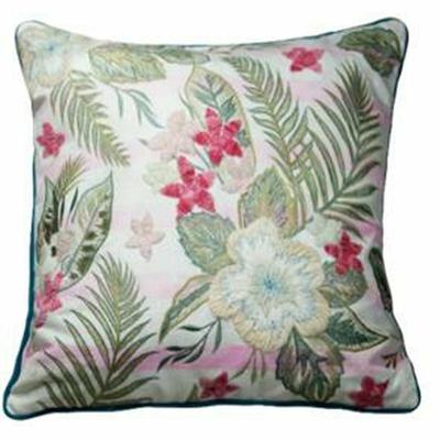 Kussenhoes DKD Home Decor 60 x 1 x 40 cm Roze Groen Tropisch