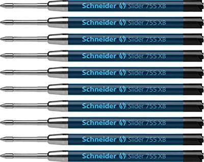 10 Schneider Slider 755 XB balpenvullingen zwart 10 Schneider Slider 755 XB balpenvullingen zwart