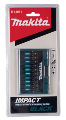 Makita Accessoires E-12011 Slagschroefbitset | 10-delig | X Impact Black - E-12011 - thumbnail