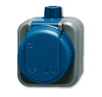 Busch-Jaeger Busch-duro WDI wandcontactdoos 2-polig met klapdeksel randaarde, blauw - thumbnail
