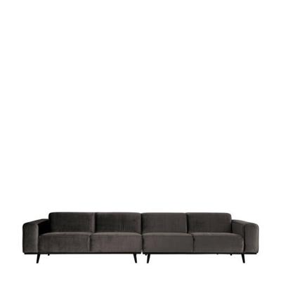 WOOOD Bank 'Statement' 4-zits xxl, Velvet, kleur Taupe