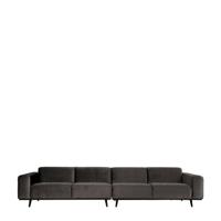 WOOOD Bank 'Statement' 4-zits xxl, Velvet, kleur Taupe - thumbnail