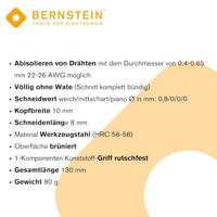 Bernstein Tools for Electronics Bernstein Werkzeugfabrik 3-0645 Elektronica en fijnmechanica Strip-zijsnijtang Zonder facet 130 mm - thumbnail