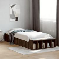Bedframe bewerkt hout bruin eikenkleur 90x190 cm - thumbnail