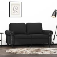 Tweezitsbank 120 cm fluweel zwart - thumbnail