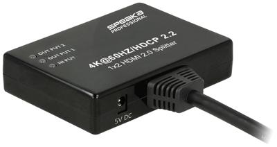 SpeaKa Professional SP-9443508 1 + 2 poorten HDMI-splitter Zwart SpeaKa Professional SP-9443508 1 + 2 poorten HDMI-splitter Zwart