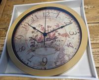 Gerimport Wandklok 30,5 x 4,5 Cm met opdruk Roses - Kunststof - thumbnail