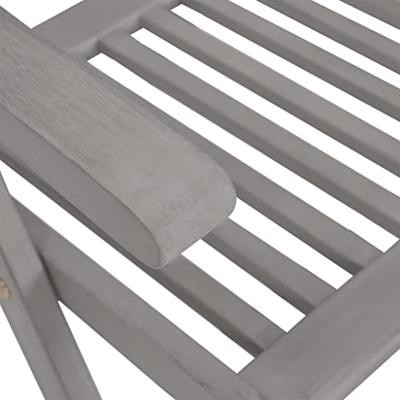 Tuinstoelen 2 st verstelbaar massief acaciahout grijs - thumbnail