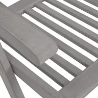Tuinstoelen 2 st verstelbaar massief acaciahout grijs - thumbnail
