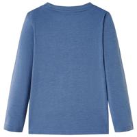 Kindershirt met lange mouwen os en adelaarsprint 92 gemleerd blauw - thumbnail
